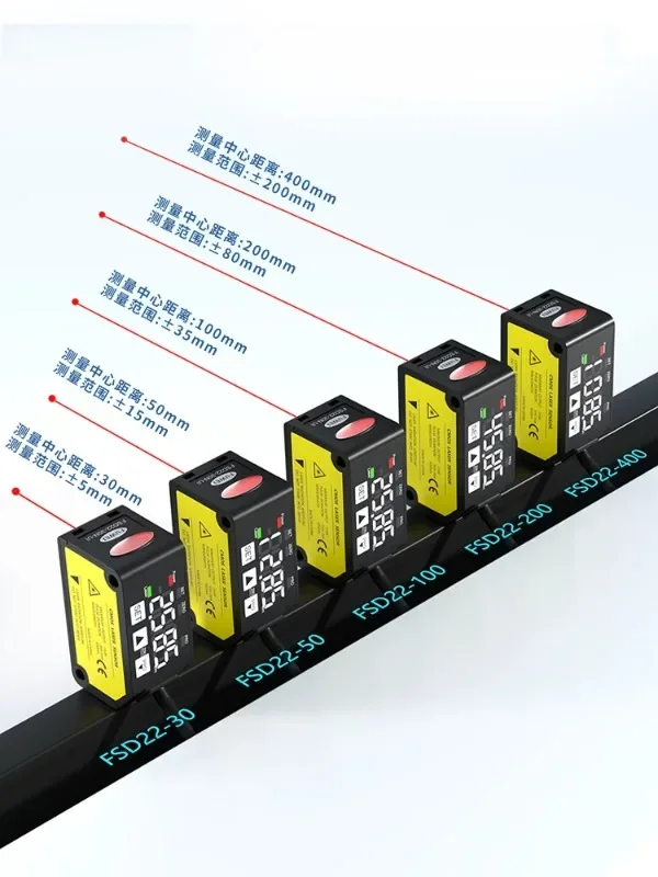 Displacement sensor ranging, thickness measurement, distance measurement, high and low switch analog quantity FSD22-30N-UI