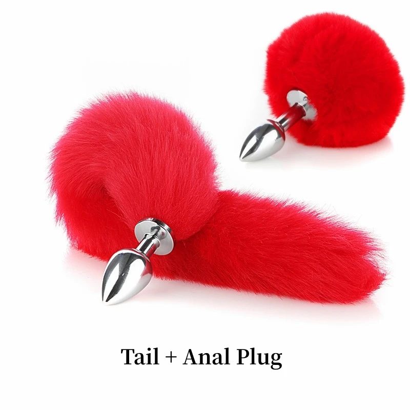 BDSM Faux Fox Tail Anal Plug with Removable Smooth Butt Plug for Men Women Role-playing Adult Games Sex Toys