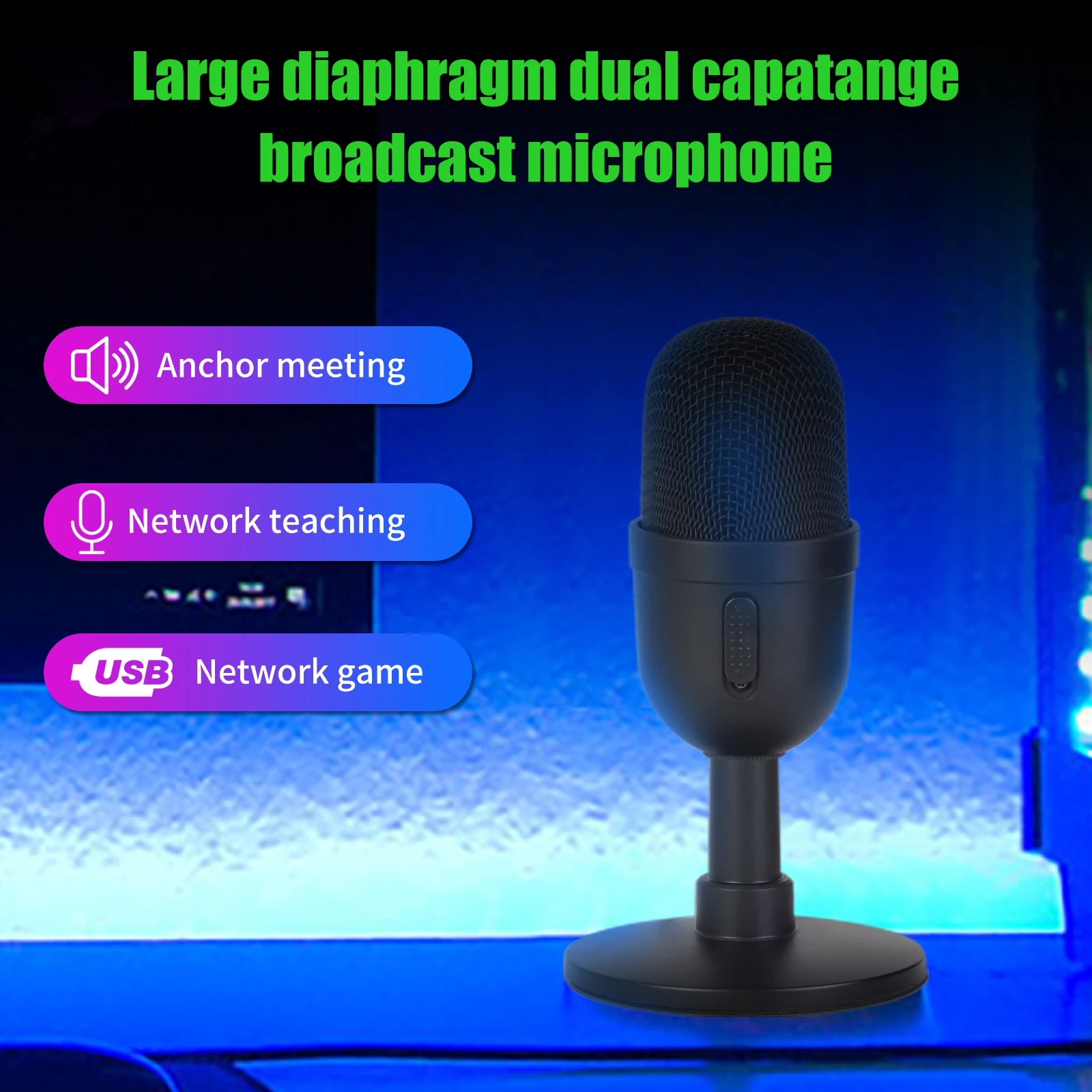 OKCSC MV7 Microphone Live Streaming Equipment For Karaoke Computer Recording Mobile Phone Smart Noise Reduction Microphone