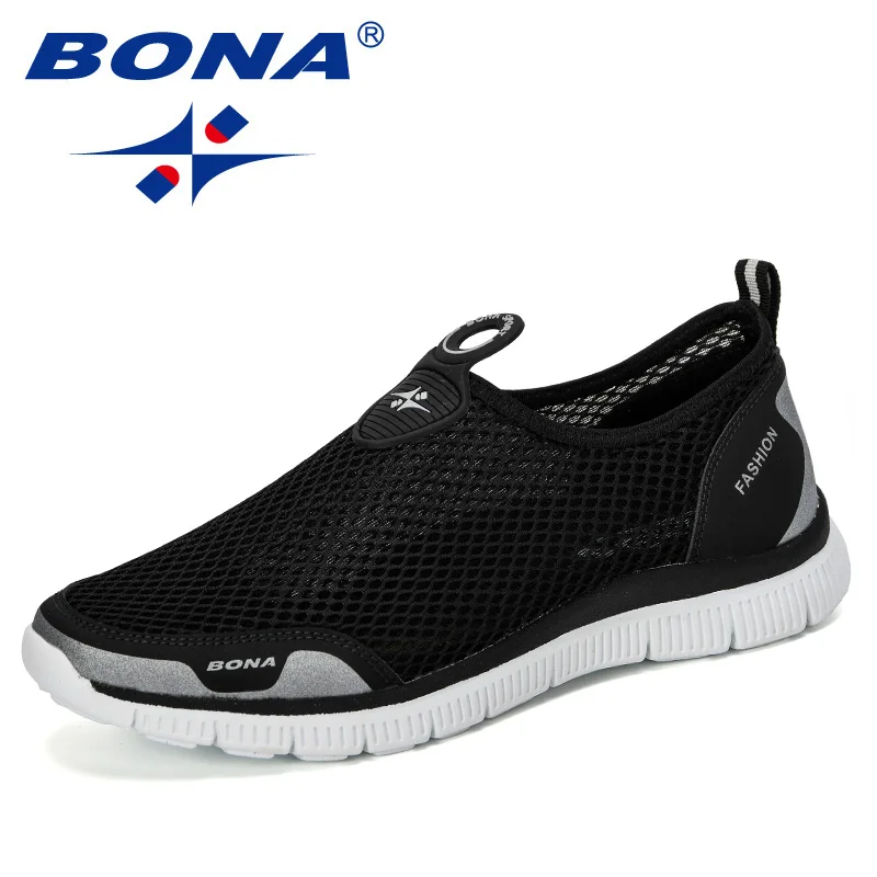 BONA Men Breathable Casual Shoes Krasovki Mocassin Basket Homme Comfortable Sneakers Shoes Chaussures Pour Hommes Mesh Shoe