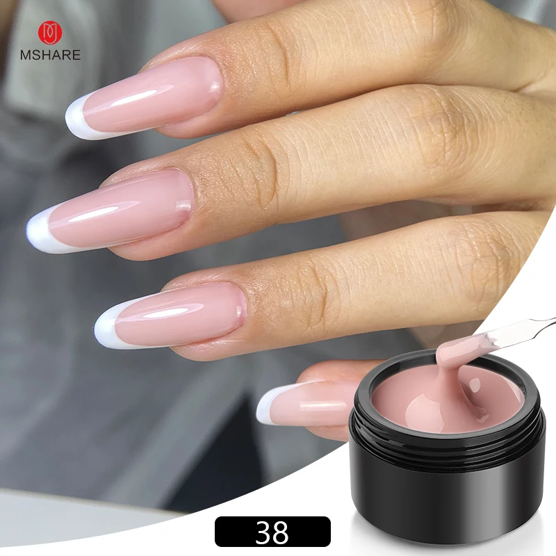 MSHARE 50ml Pink Nails Gel Builder Nalil Extension Hard Thick Self Level strengthen Construction UV Led Professional Manicure