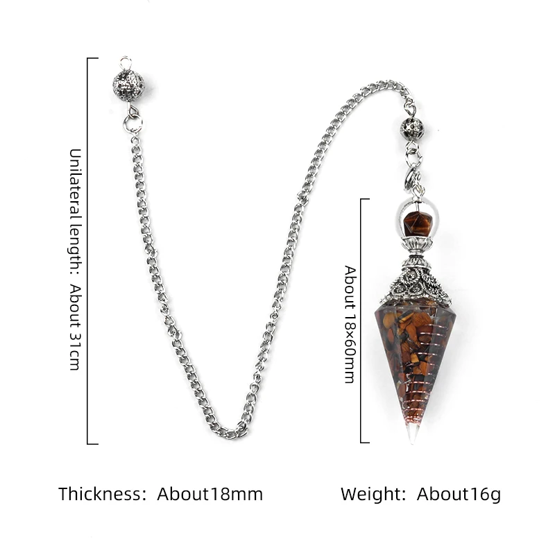 Natural Crystal Agates Pendulum Ornament Three Phases Hexagonal Cone Charms Pendule Quartz Amulet Pendulum Divination Healings