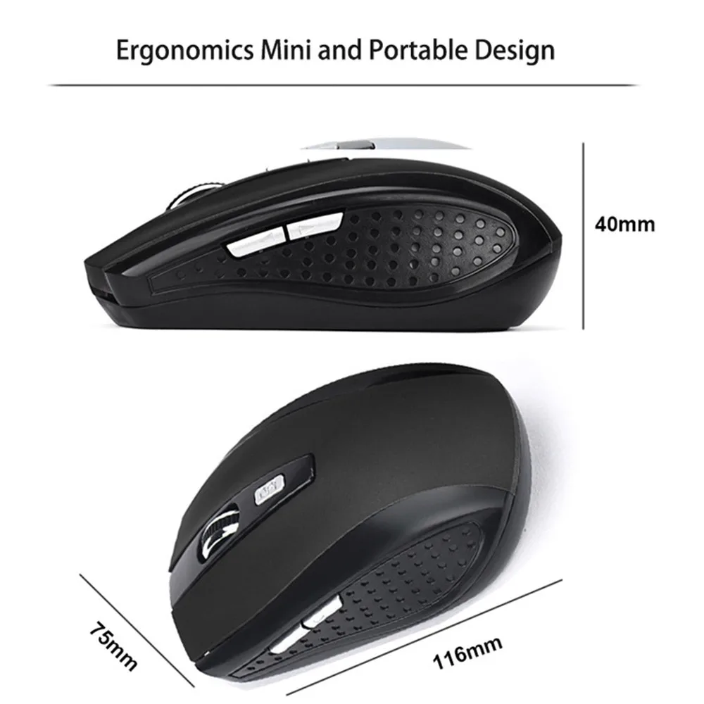 Wireless Mouse Silent Mouse 2.4G Portable Mobile Optical Office Mouse Adjustable DPI Mice for Notebook PC Laptop MacBook
