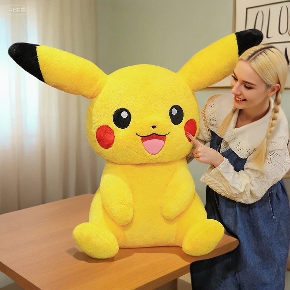 30-75cm 큰 크기의 피카추 플러시 장난감 귀여운 포켓몬 피카추 인형 슈퍼 소프트 인형 포켓몬 스마일 피카추 베개 크리스마스 선물 아이