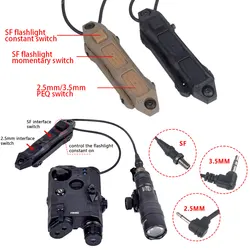 Tactical Mlok Keymod DBAL A2 PEQ 15 NGAL MAWL Flashlight Weapon Scout Light Boost remote dual function switch 2.5mm/SF plug