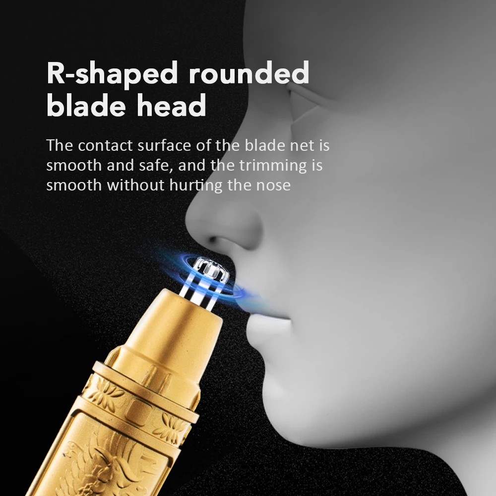 골든 드래곤 및 피닉스 휴대용 충전식 2-in-1 코 귀 헤어 트리머 안전한 피부 친화적인 세척 가능 남여 공용 컴팩트 디자인