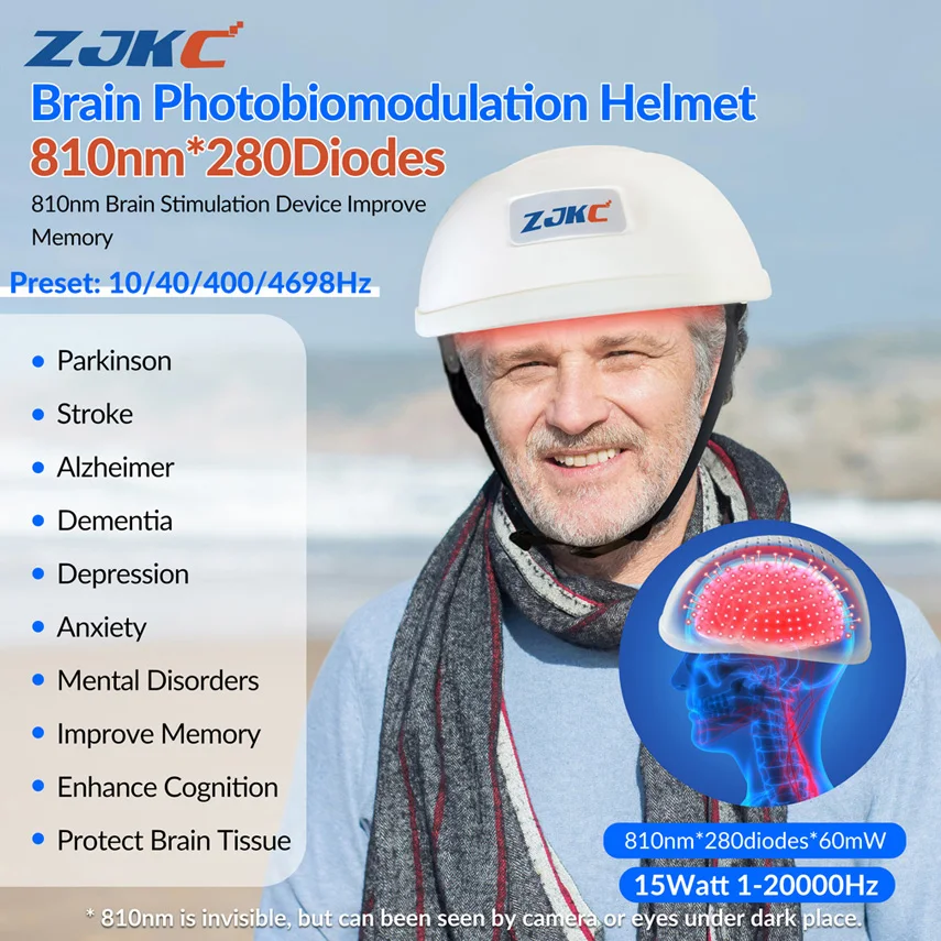 

ZJKC 810nm Led Helmet Near Infrared Light Therapy for Parkinson Stroke Alzheimer Depression Treatment Brain Photobiomodulation