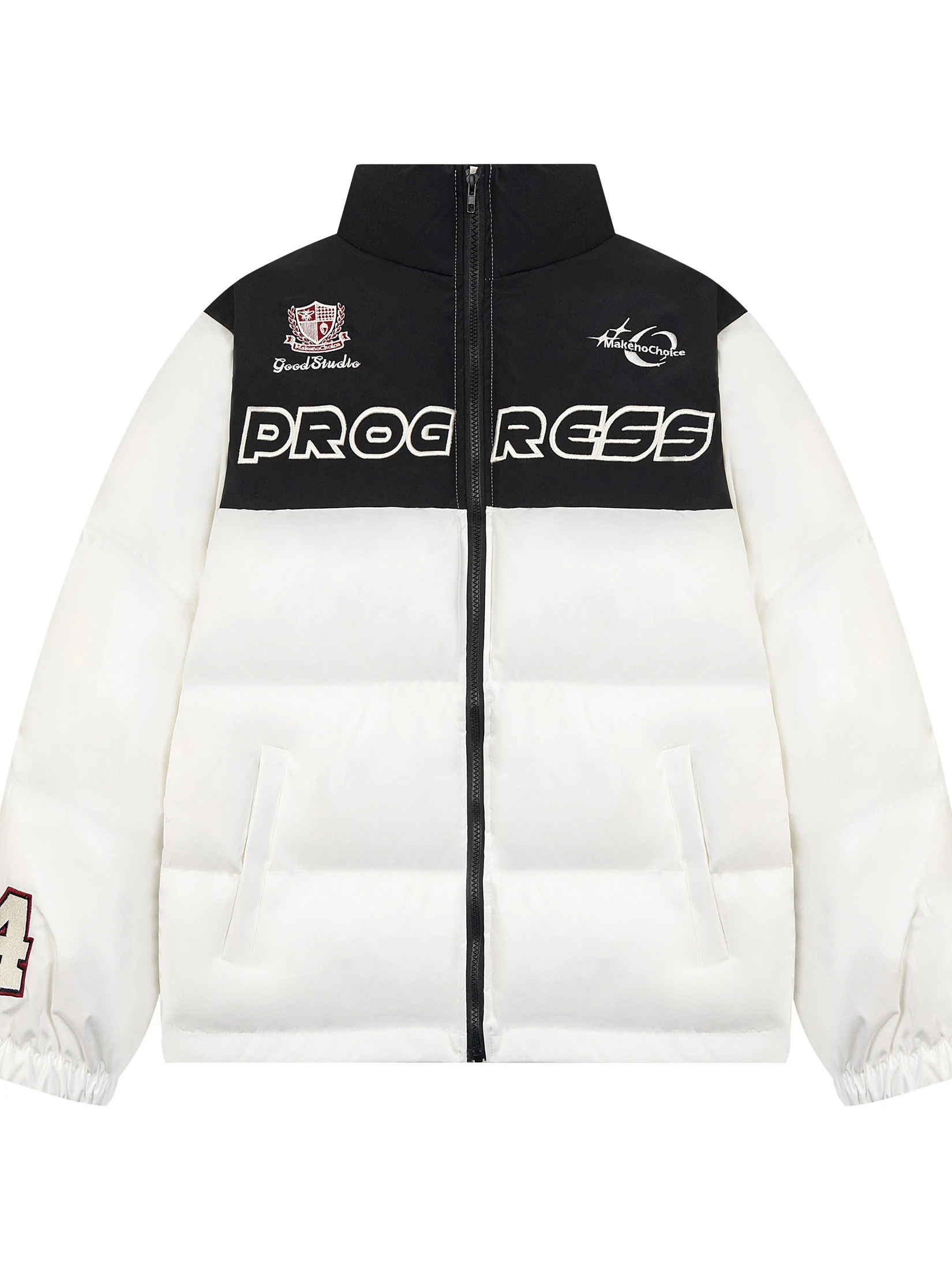 

Утепленная зимняя куртка большого размера с воротником-стойкой и цветными вставками, модная корейская хлопковая куртка-пуховик Tagkita с длинными рукавами на молнии