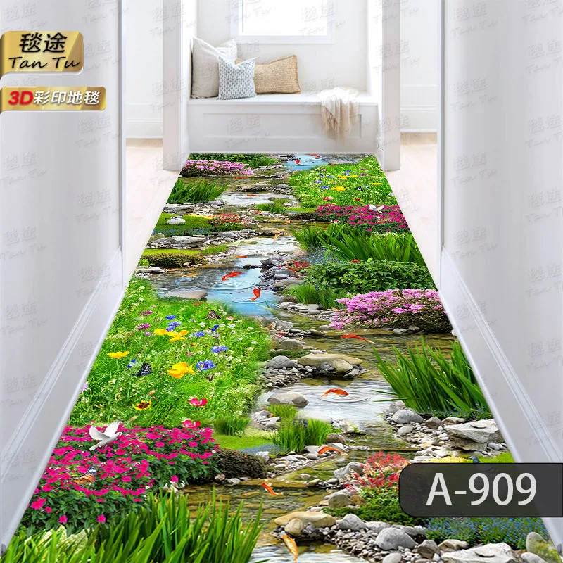 Tatami Rug 3D Carpets for Living Room Funny Adventure Floor Area Rugs for Kids Room Decorative Long Hallway Corridor Kitchen Mat