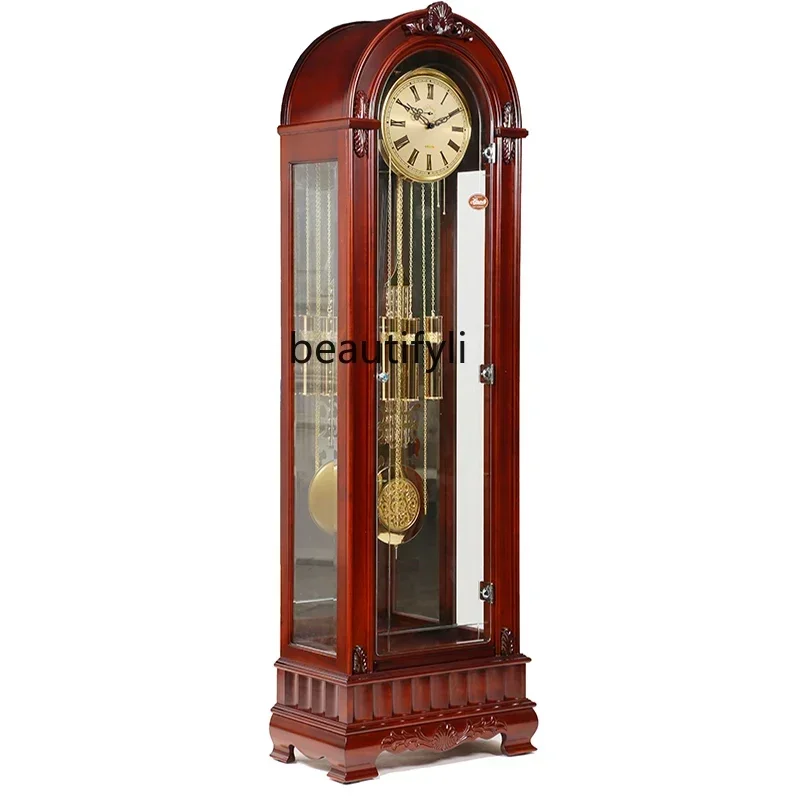 

New style New Chinese round head floor clock, American mechanical clock, German imported Helmler heavy hammer movement