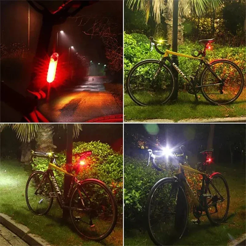 Bike Lights Waterproof Riding Tail Light USB LED Rechargeable Night Bicycle Lamp Bright Flashlight 220mA Road Bike Rear Light