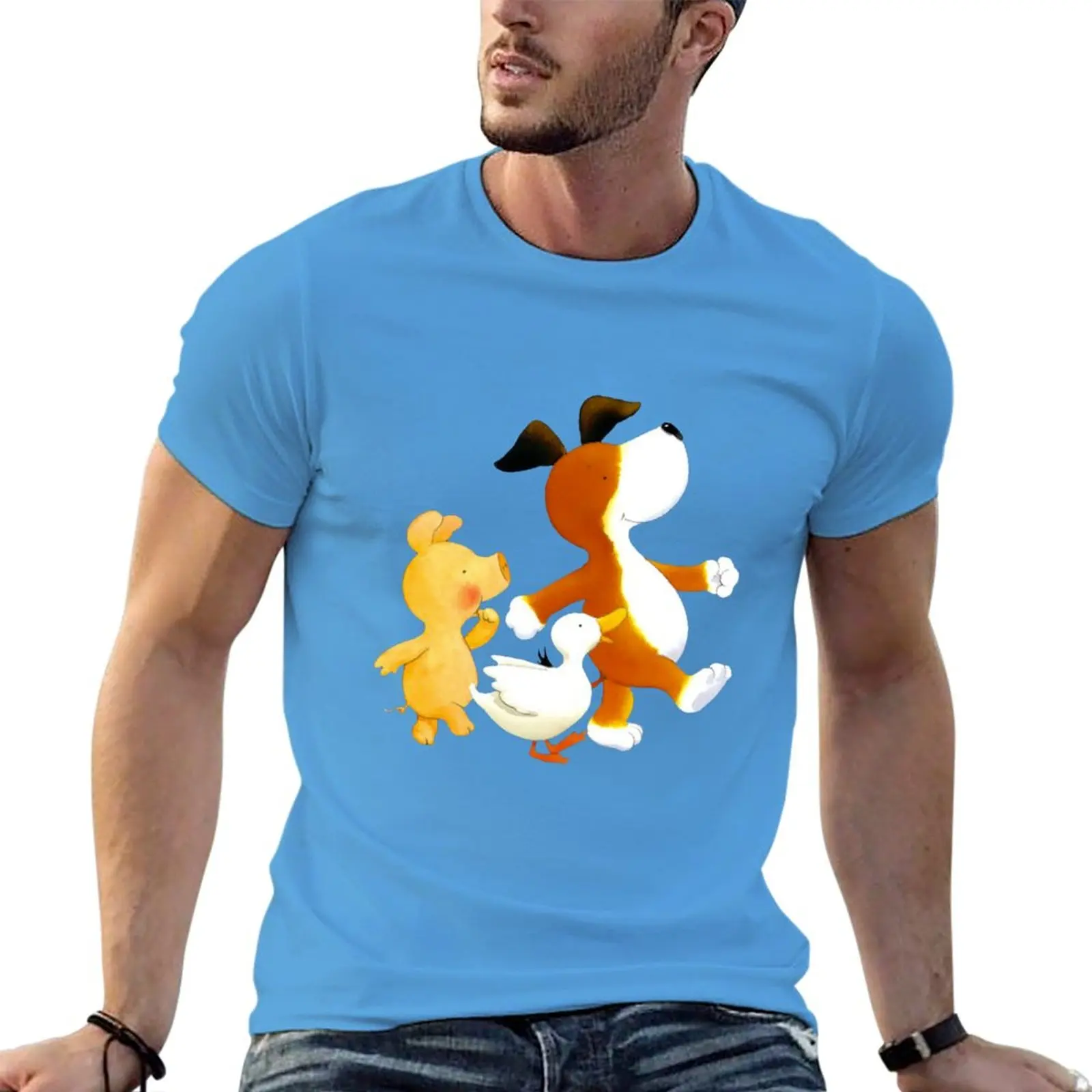 New Kipper the dog and friends T-Shirt animal print shirt for boys Blouse anime clothes Oversized t-shirt mens t shirts pack