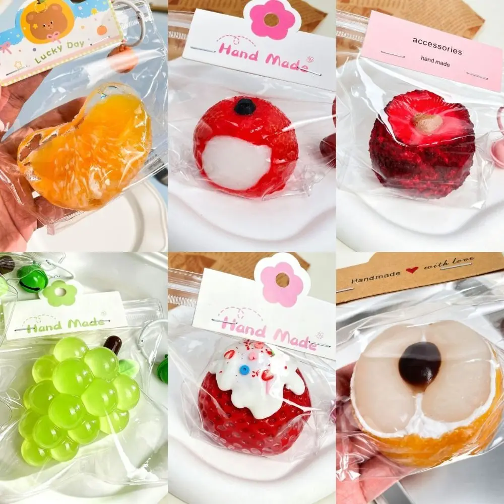New Simulation Fruits Squeeze Strawberry Grape Sensory Fidget Slow Rebound Decompression Anxiety Relief