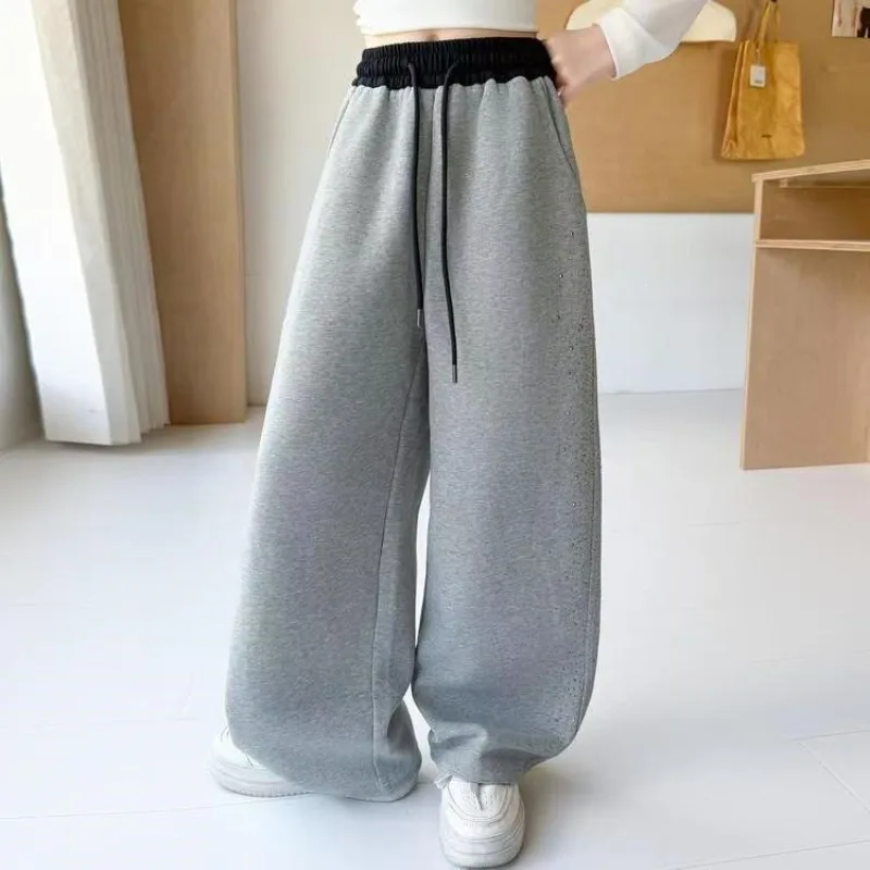 Kinder Mädchen Herbst Jogginghose UNITIM Teenager Mädchen Sternenmuster Lässige Sporthose Locker Sitzend mit Elastischem Bund 4-14 Jahre Junior Mädchen Hosen – Detail 5