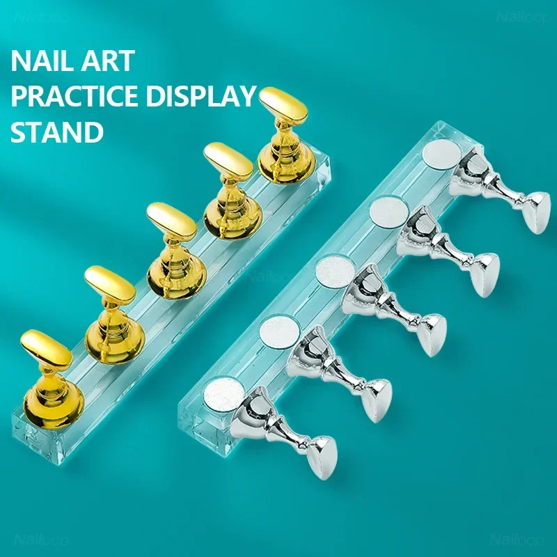 

5pcs False Nail Tips Practice Display Stand Chess Board Magnetic Practice Holder Set Polish Gel Color Display Stand Tool