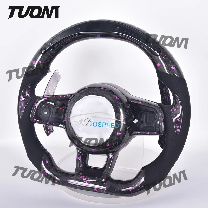 

LED Forged Carbon Fiber Steering Wheel Fit For VW Golf 7 MK7 Mk7.5 GTI Scirocco Polo GTS R Line