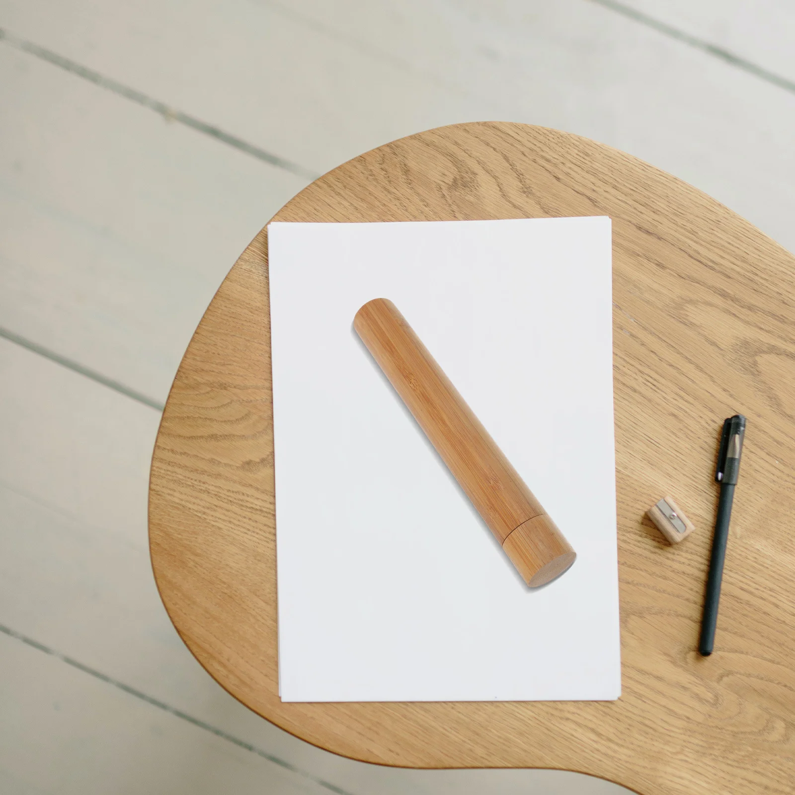 Bamboo Poster Tube for Artwork Storage and Shipping Small Mailing Tube for Prints Drawings Documents Portable Paper