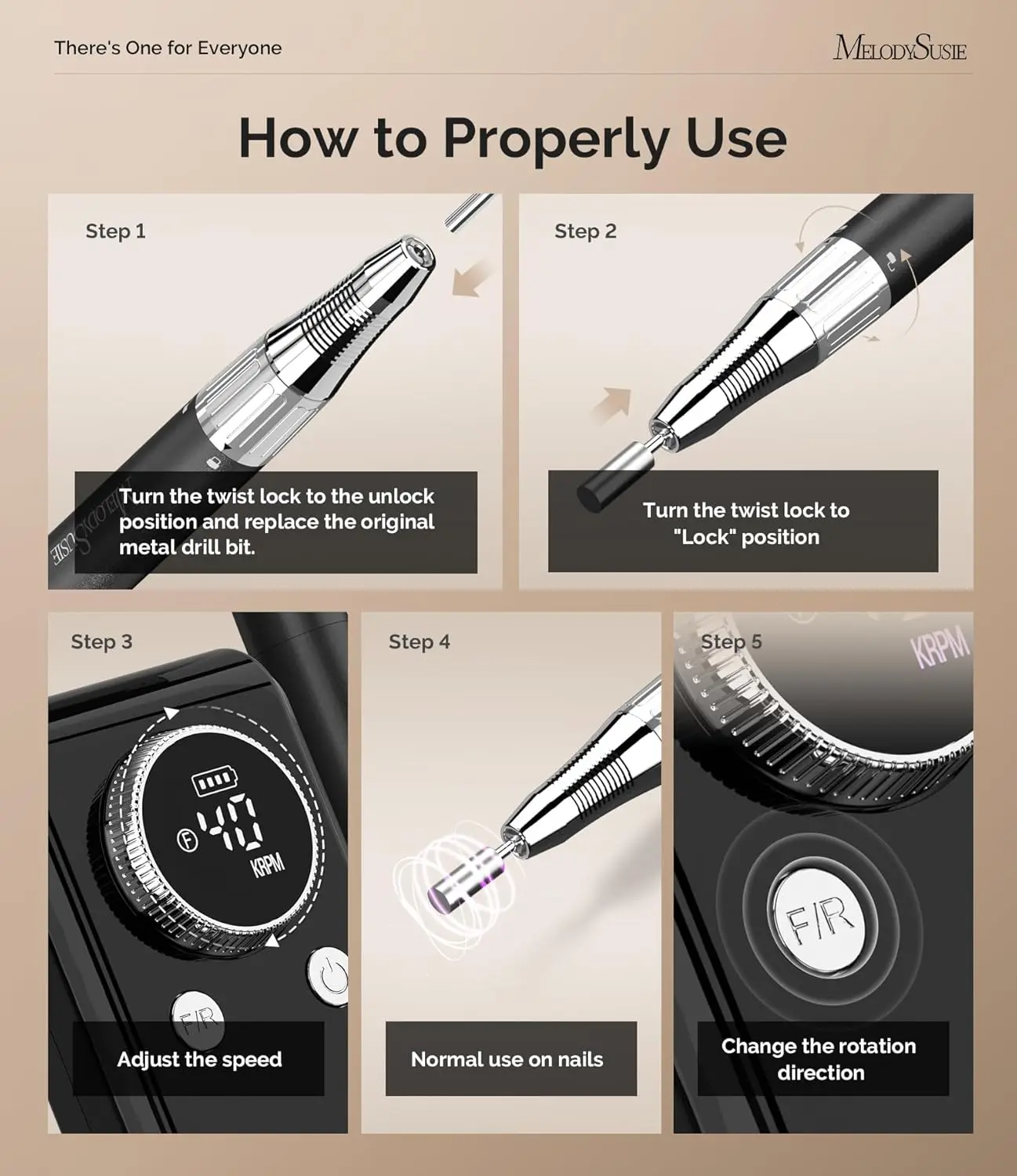 Kit profissional de broca de unha sem fio, 40.000 rpm, lixa de unha elétrica recarregável para polimento e remoção de gel acrílico