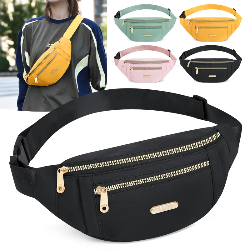 

Women's Waist Bag with Phone Pocket – Adjustable Fanny Pack for Running, Hiking, Travel – Crossbody Sports Chest Purse