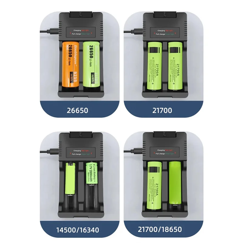 

J1UL1N 18650 Battery Charger Multi Munctional Solar Type C Intelligent Lithium Battery Holder For 18650 Battery Boxs