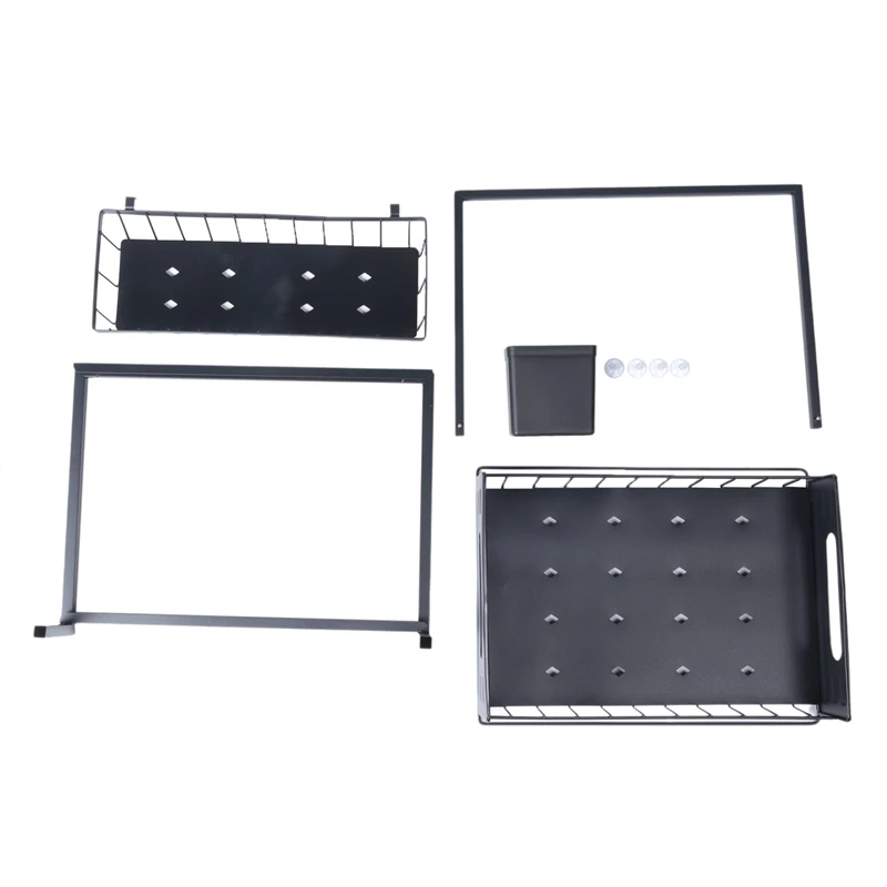 Organizer, pengatur kamar mandi di bawah penyimpanan kabinet, Penyimpanan konter 2 tingkat dengan kait laci cangkir tahan lama mudah digunakan