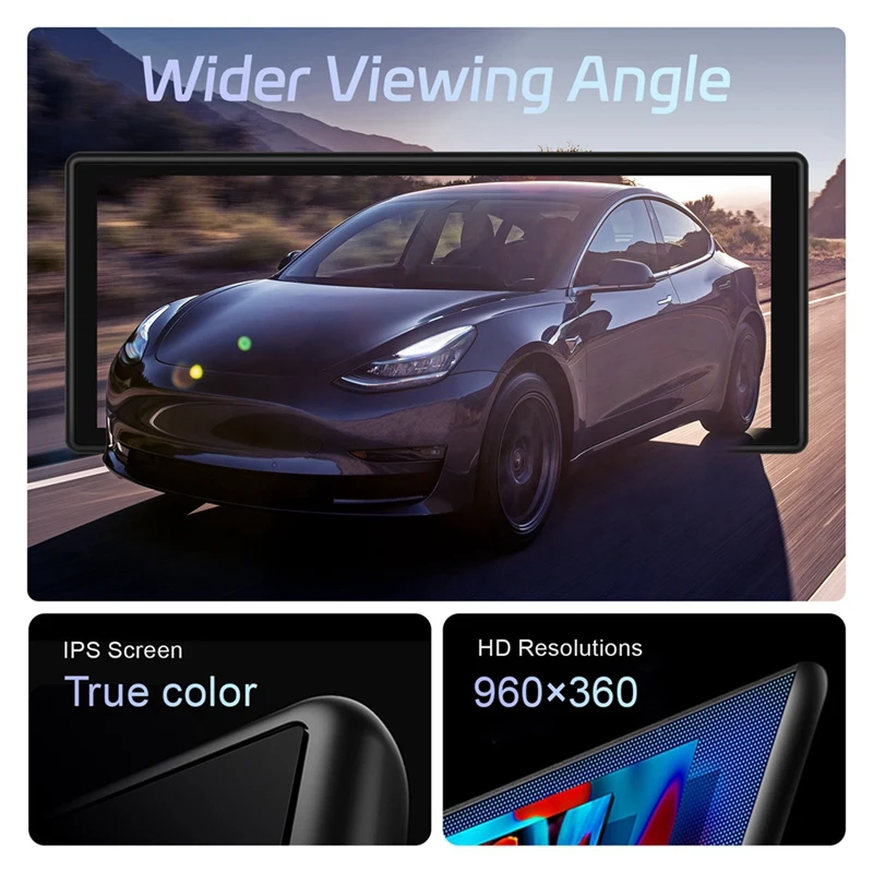 6.2 Inch HUD HD IPS Dashboard Display Screen Black ABS Automotive Supplies For Tesla Model 3 Model Y 2017-2023