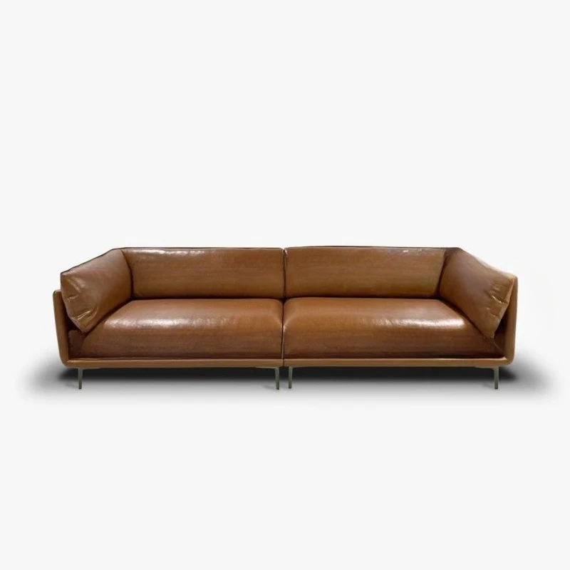 

French retro, Nordic minimalist Internet celebrity designer leather fabric sofa