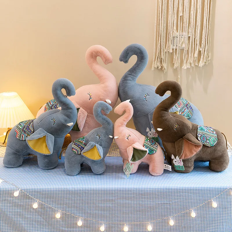 Éléphant en peluche doux pour enfants, jouet en peluche pour bébé, joli cadeau de Noël, beurre en peluche, accompagner l'enfant, nouveau