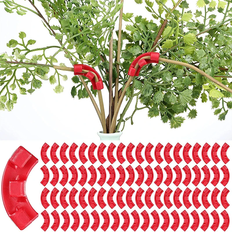 

30pcs Red/Green Plant Training Bending Clips Plant Support Pile Frame Greenhouse Indoor Flower Plant Bracket Low Stress Training