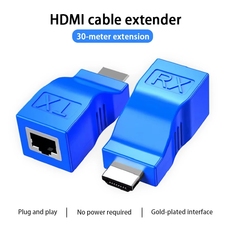 

HDMI Extender Transmitter RJ45 Ports HDMI Extender Cat5e/6/7 cable 1080P HDMI to RJ45 converter for PC laptop PS4 PS5 HDTV