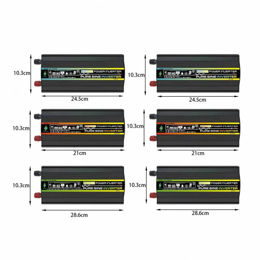 Portable 3000/4000/6000W Inverter 12/24V To 110/220V Car Power Inverter Converter Charger Adapter Dual USB Voltage Transformer