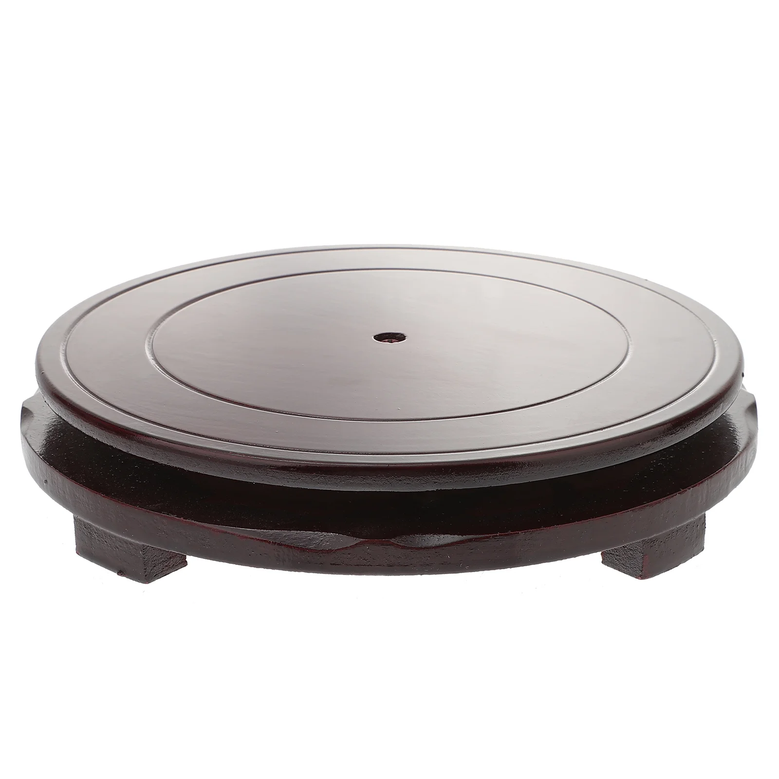 

Rotatable Tray Drip for Plant Pot Pots Succulent Plants Sauser Round Indoor Accessory Flower Fish Tank Small Wooden Bamboo