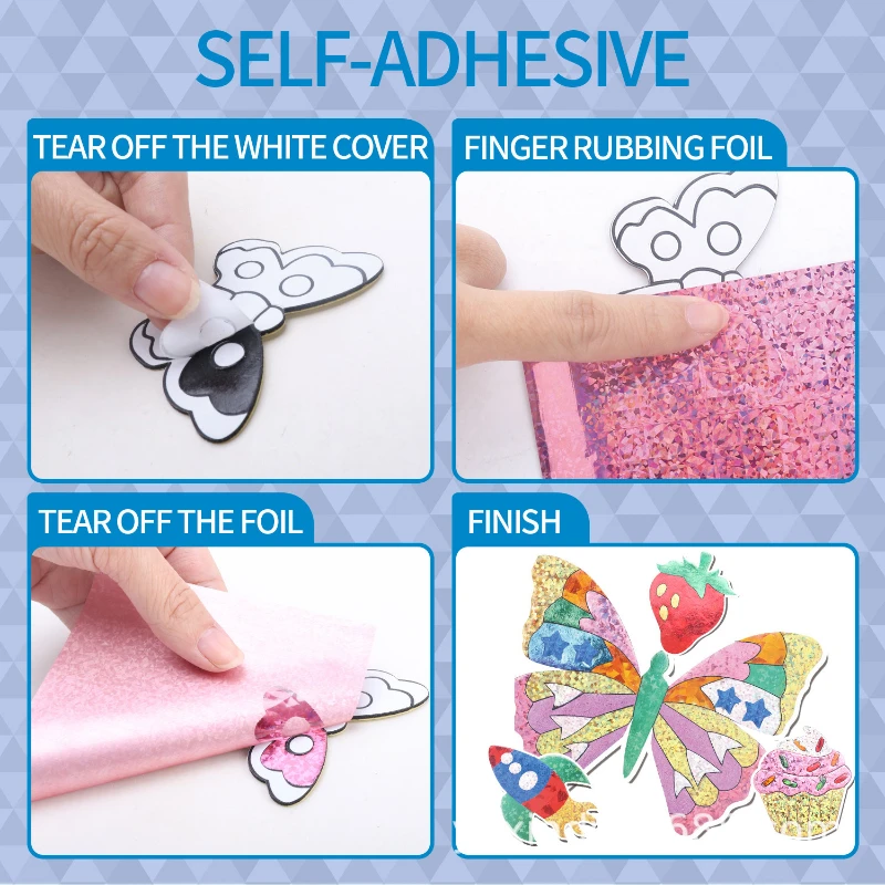فويل الفنون والحرف اليدوية للأطفال الذين تتراوح أعمارهم بين DIY فراشة الحلوى احباط رغوة ملصقات متعة فوضى الحرف الحرة الإبداعية هدايا عيد اللعب