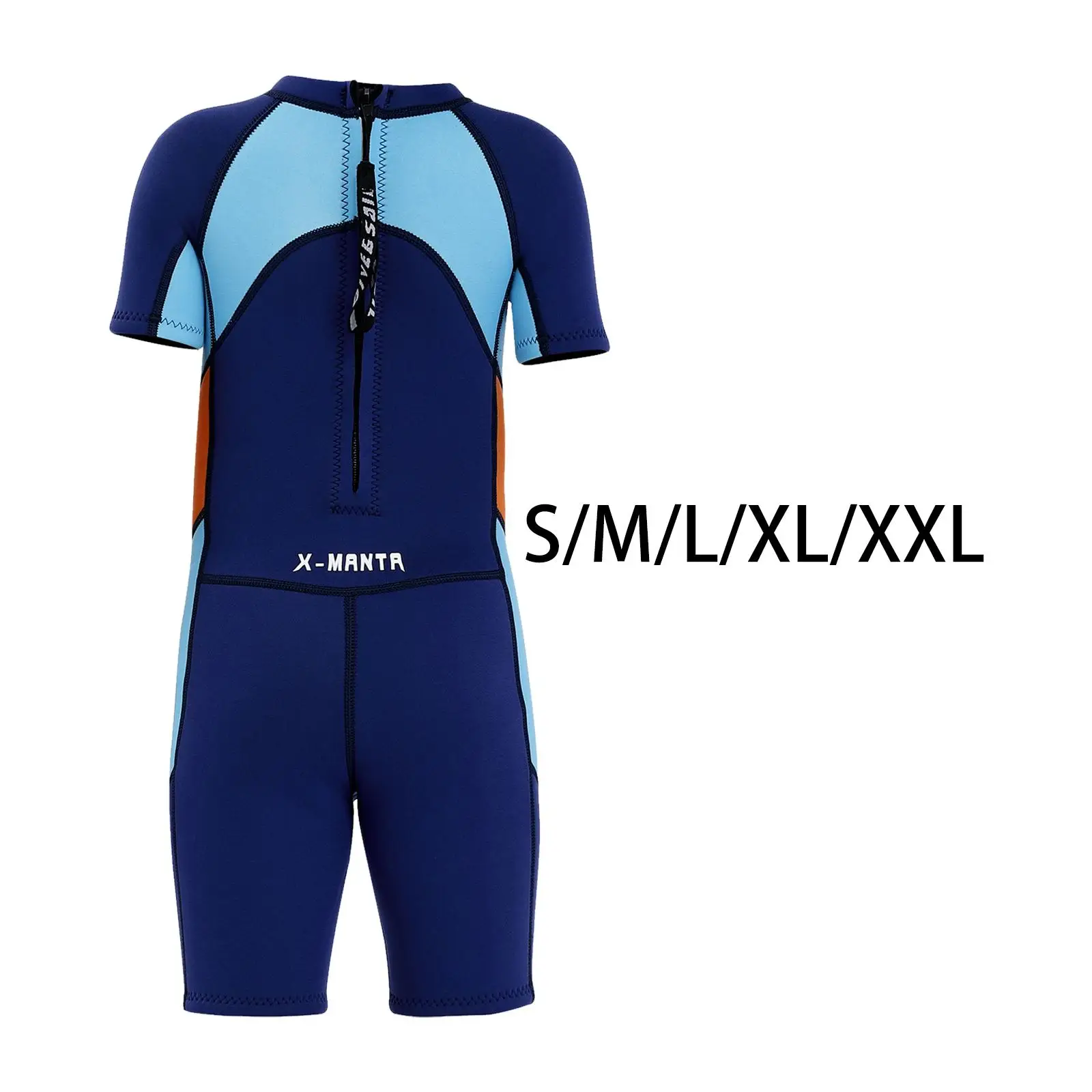 

Childrens Full Length Wetsuit 2.5mm Short Sleeve Warm Piece Swimming Neoprene for Boys Girls Diving Children Surf Sports