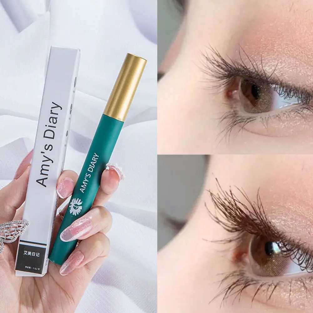 Rímel ultrafino com cabeça de escova pequena, à prova d'água, cílios finos, preto, maquiagem profissional natural