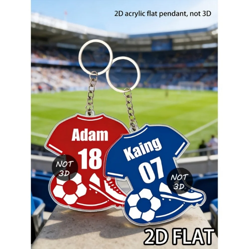 2D Flat Custom Soccer Jersey Acrylic Keychain