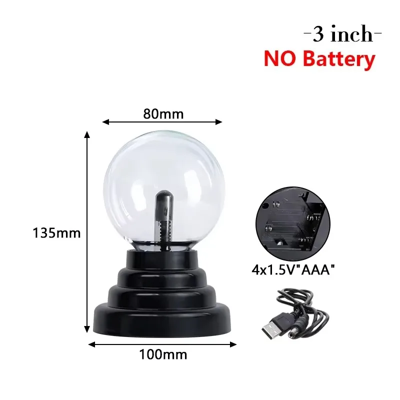 3/4/5/6/8 Zoll Neuheit Magische Plasma Berührungsempfindliche Lampe Kind Urlaub Geschenk Innen Desktop Dekoration Glaskugel Nachtlichter