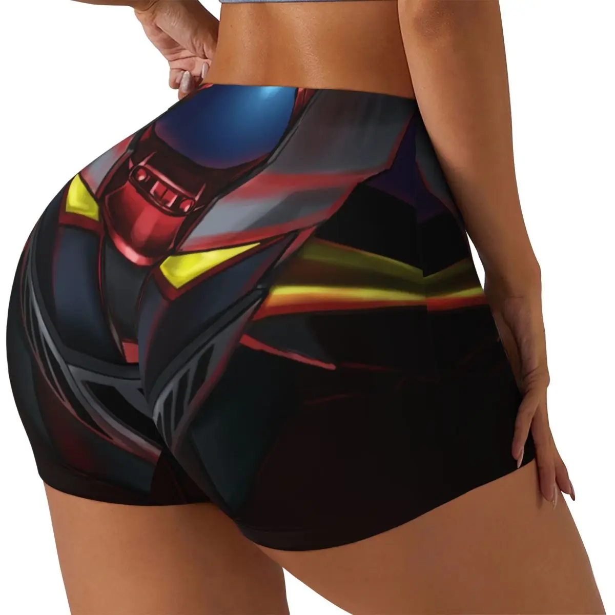 Custom Mazinger Z Anime UFO Robot Workout Shorts for Women Grendizer Goldorak Gym Volleyball Running Yoga Shorts