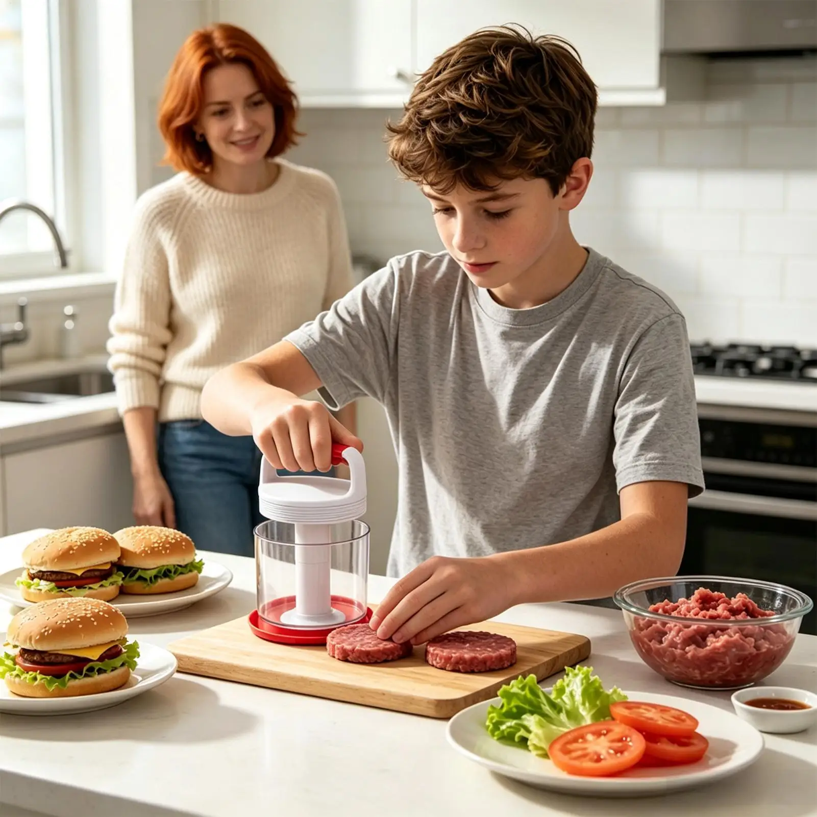Burger Press Patty Maker Non-Stick Easy Release Meat Shaper Burger Patty Press Kitchen Tool For Home Cooks Busy Parents Fitness