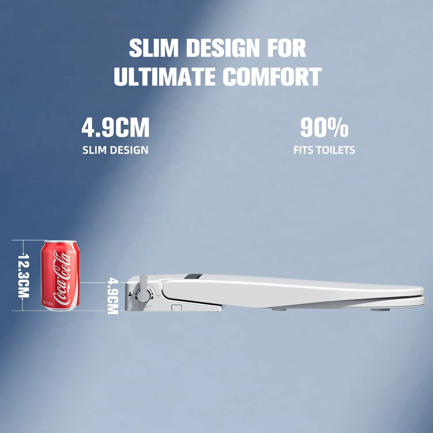 مقعد مرحاض ذكي بتصميم صديق للبيئة، نظام فوهة مزدوج غير كهربائي، مقعد مرحاض بيديت رفيع للغاية قابل للتعديل