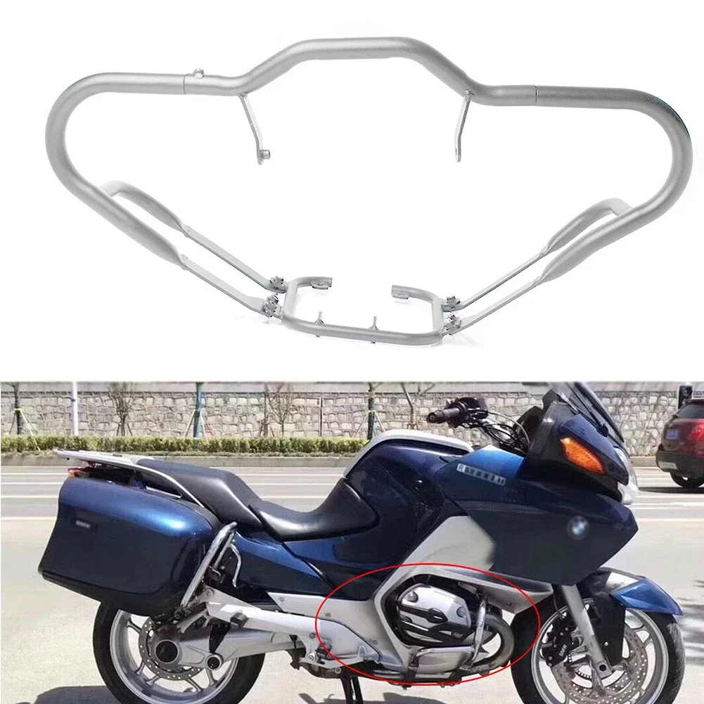 New Motorcycle Front Rear Engine Guard Crash Bar Protection For BMW R1200RT 2005 2006 2007 2008 2009 2010 2011 2012 2013 Silver