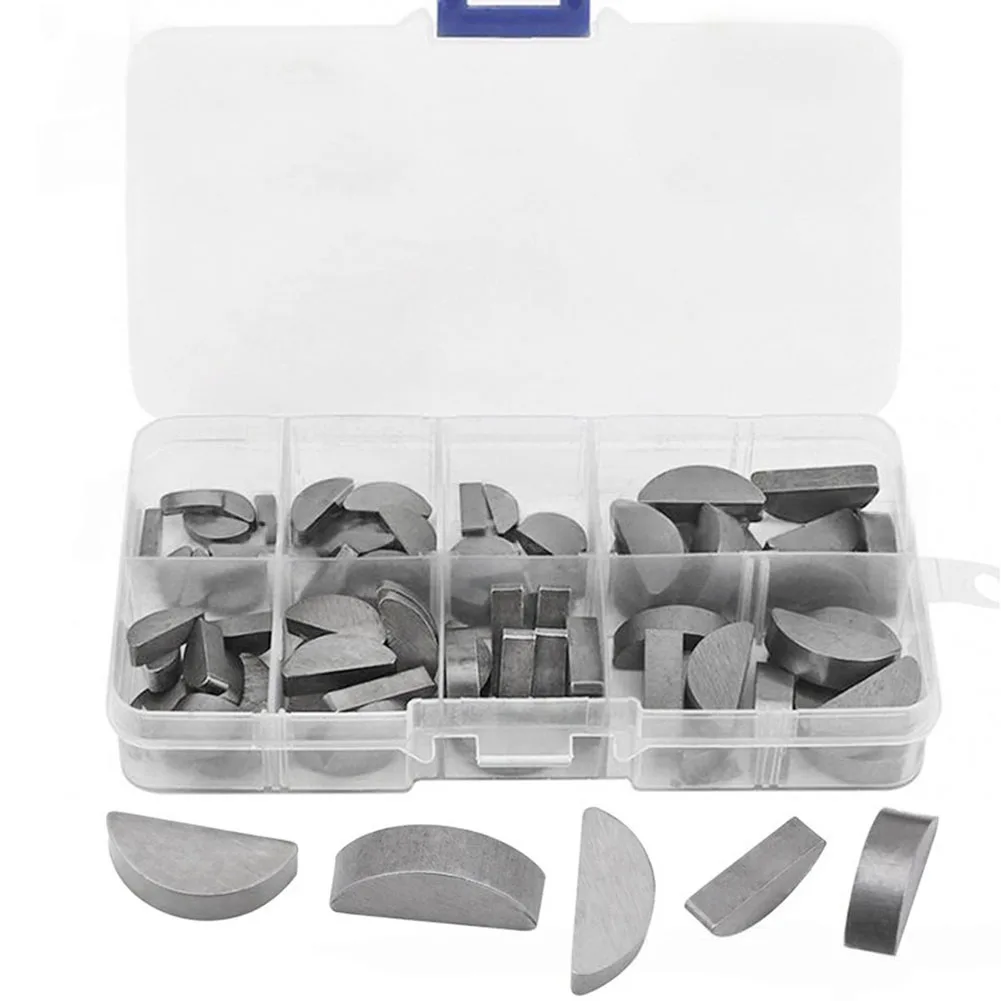 80pcs Car Semi-circular Key Carbon Steel Half Moon Keys Metric Keyway And Key Stock Set Shaft Crank Key Car Accessories