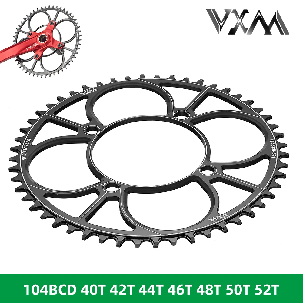 104BCD Narrow Wide Round Chainring 40T 42T 44T 46T 48T 50T 52T Mountain Bicycle Chainwheel MTB Crankset