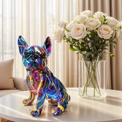 1pc Graffiti Bulldog Statue, Animal Dog Art Home Decor, Suitable for Living Room Bedroom Bookshelf Desktop Statue.