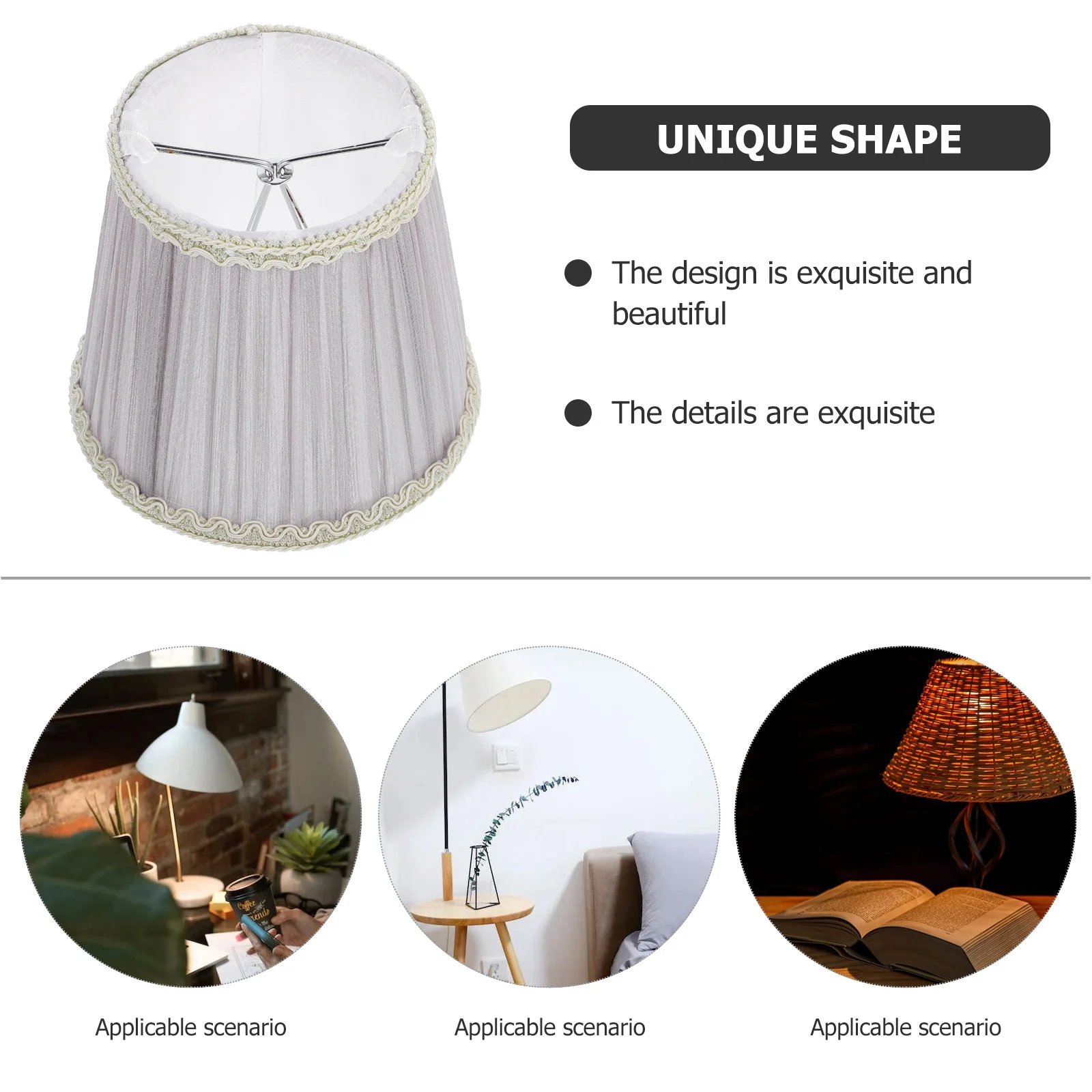 

Fabric Lampshade Table Floor Light Shades Cover Home Decor Desk Lamp Lampshade Accessories Exquisite Beautiful Easy Install