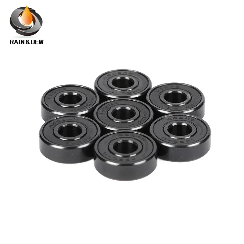 

8Pcs 608RS ABEC-11 608 Roller Skate Scooter 8X22X7mm Skateboard 608-Black Bearings High Performance