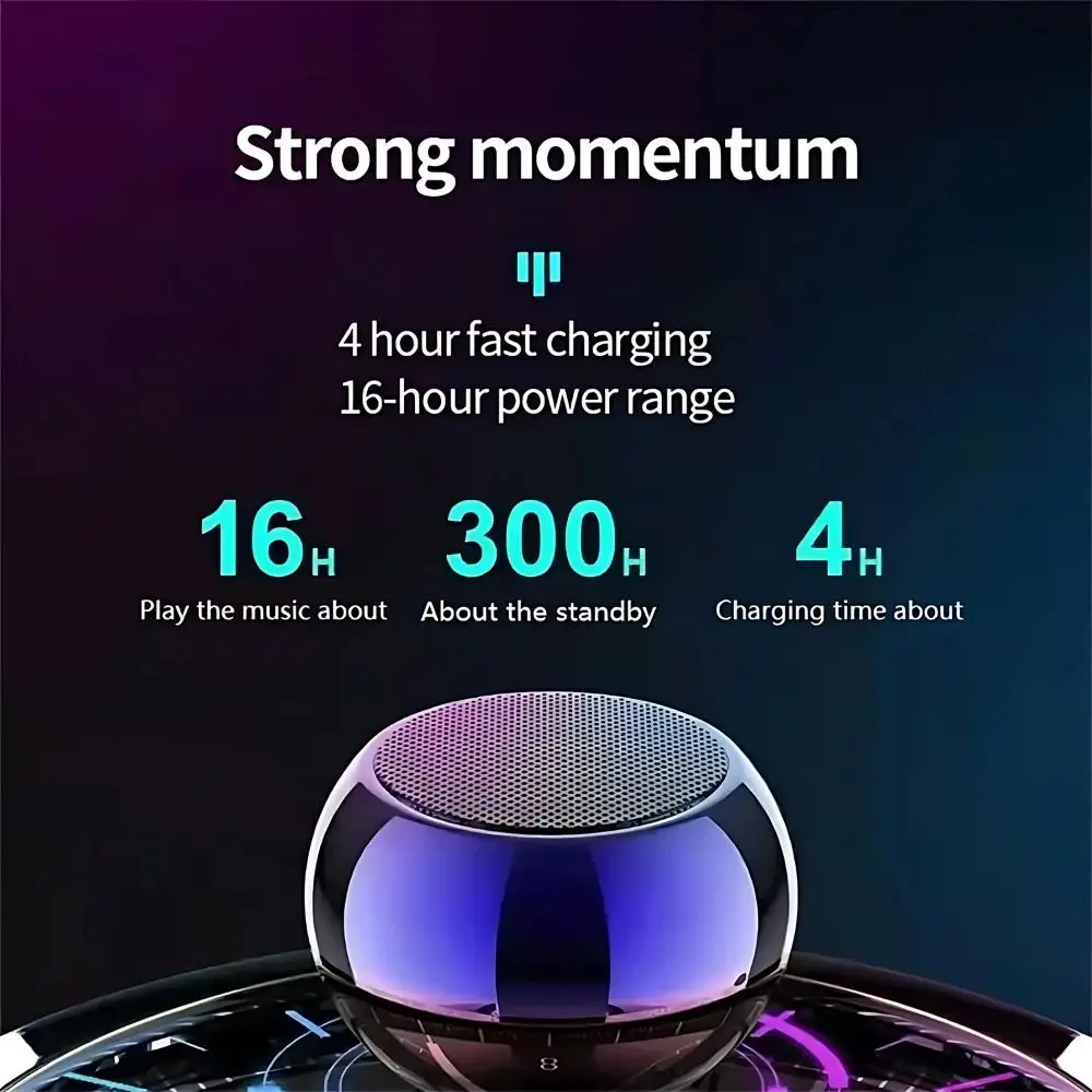 with RGB Lighting Mini Bluetooth Speaker 2-in-1 Magnetic Wireless Sound Box High Sound Creative Portable Subwoofer Party