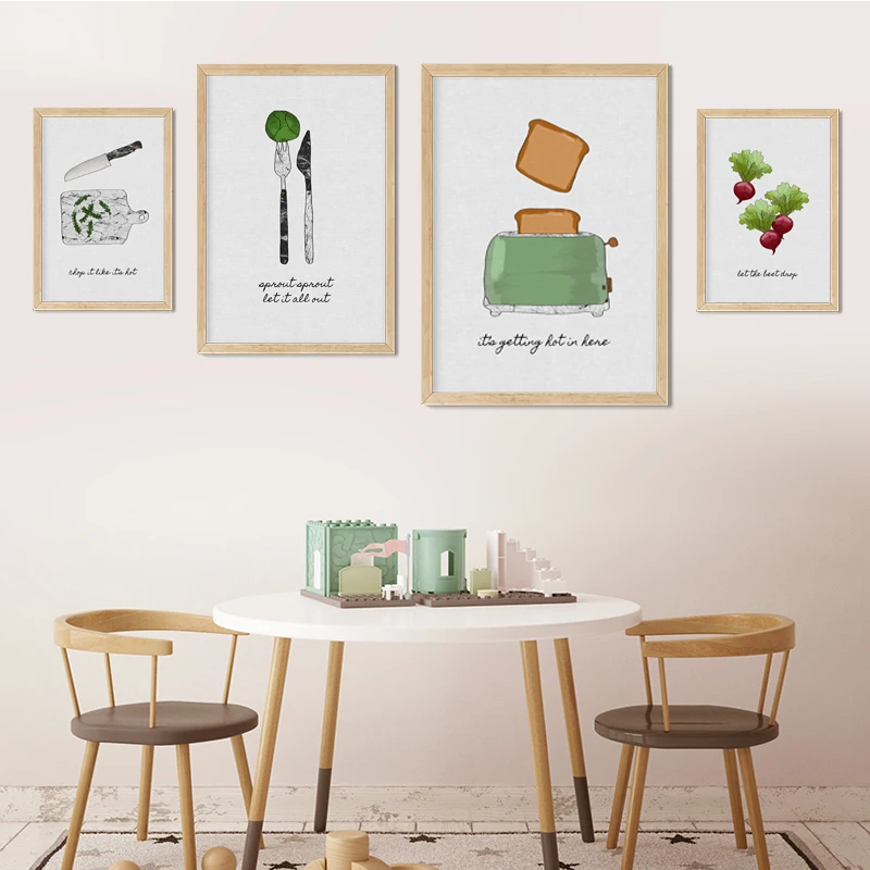 Coffee Cake Food Nordic Canvas Art Print Poster Kitchenware Painting Restaurant Decorative Pictures for Living and Dining Room