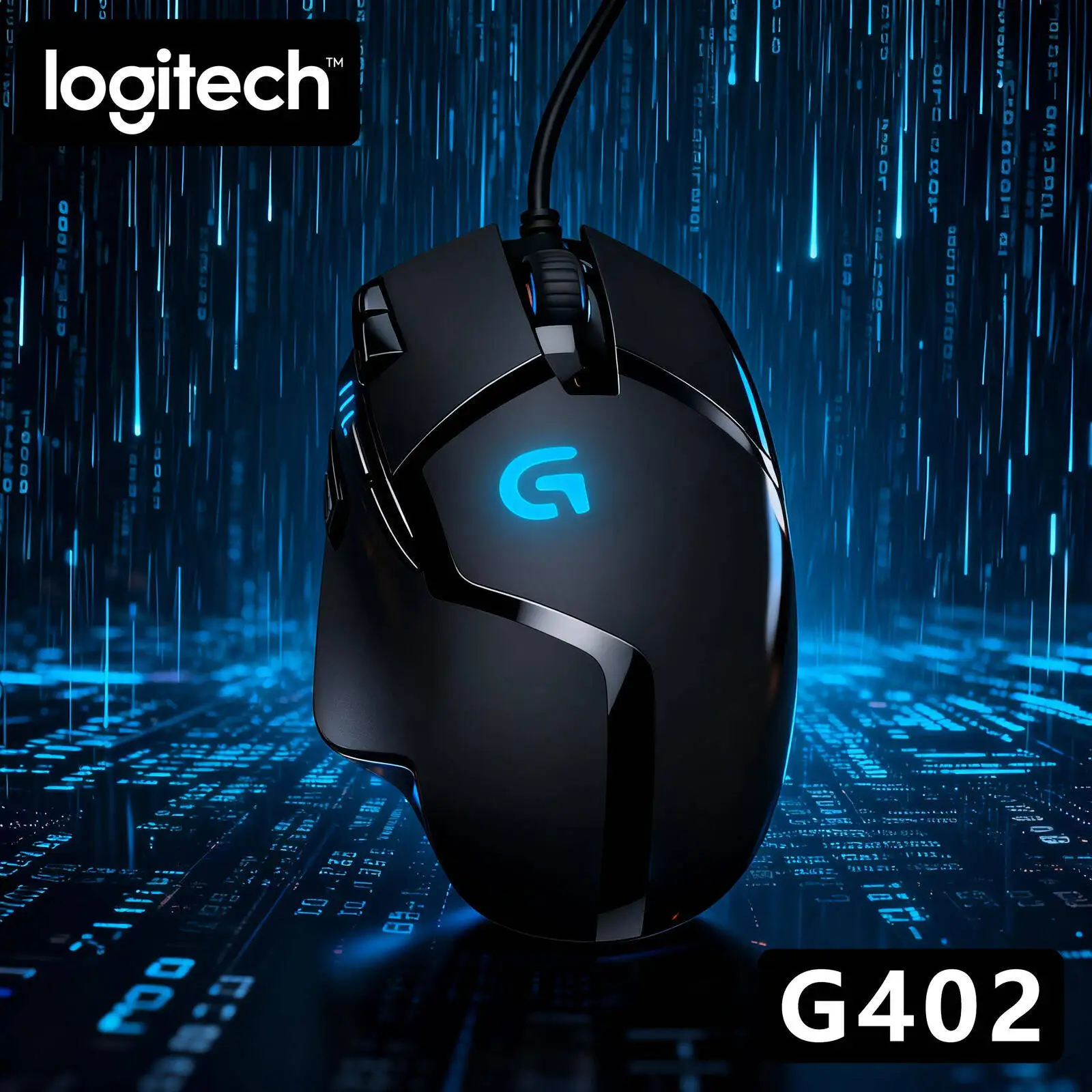 

Игровая мышь Logitech G402 Hyperion Fury: 8 программируемых кнопок, отслеживание 500 IPS, 4 настройки DPI, 20 млн нажатий, противоскользящая основа