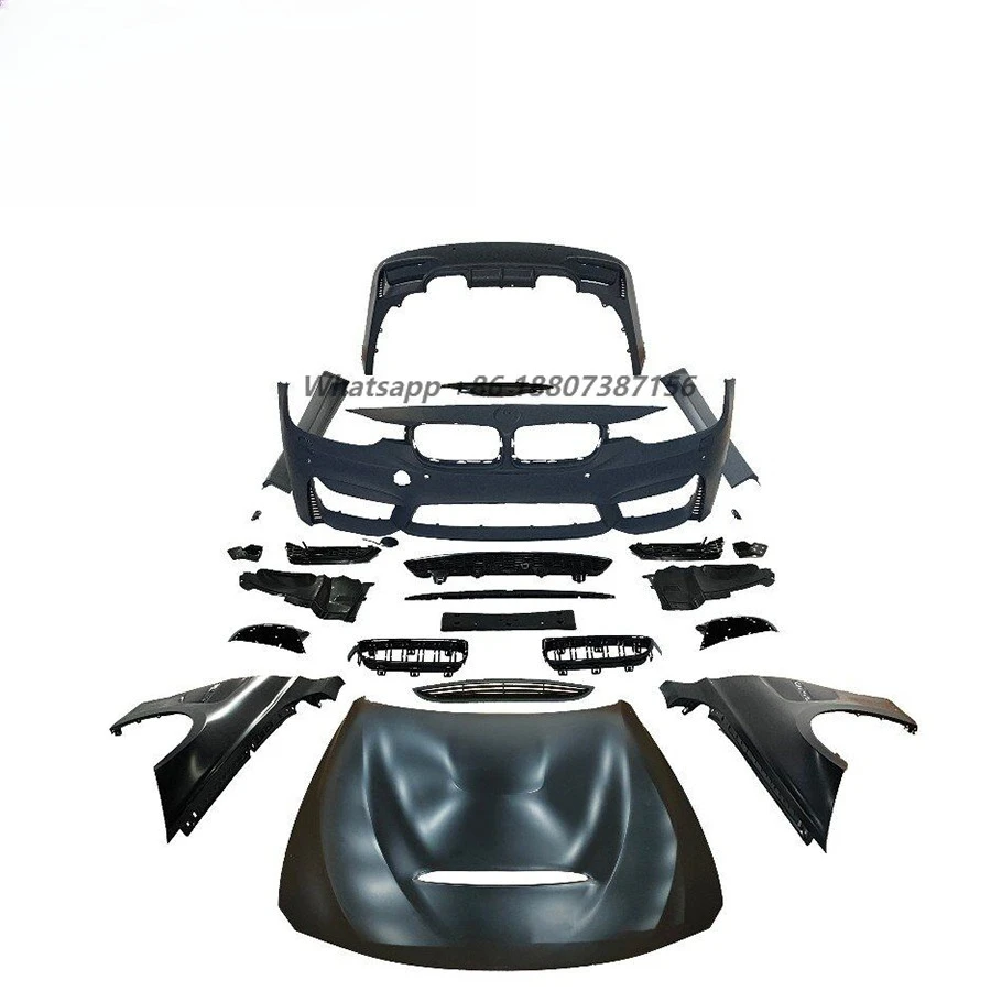 

3S M3 Style PP Material BODY KIT Fit for 3 Series F30 F35 Car Bumper HOOD 2013-2019 Auto Car Full Body Kits Facelift Grille
